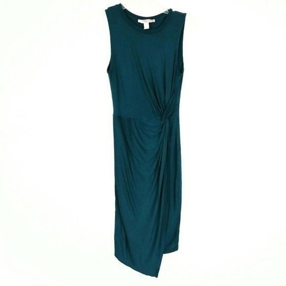 Forever 21 Teal Faux Wrap Knotted Midi Dress - Picture 1 of 1